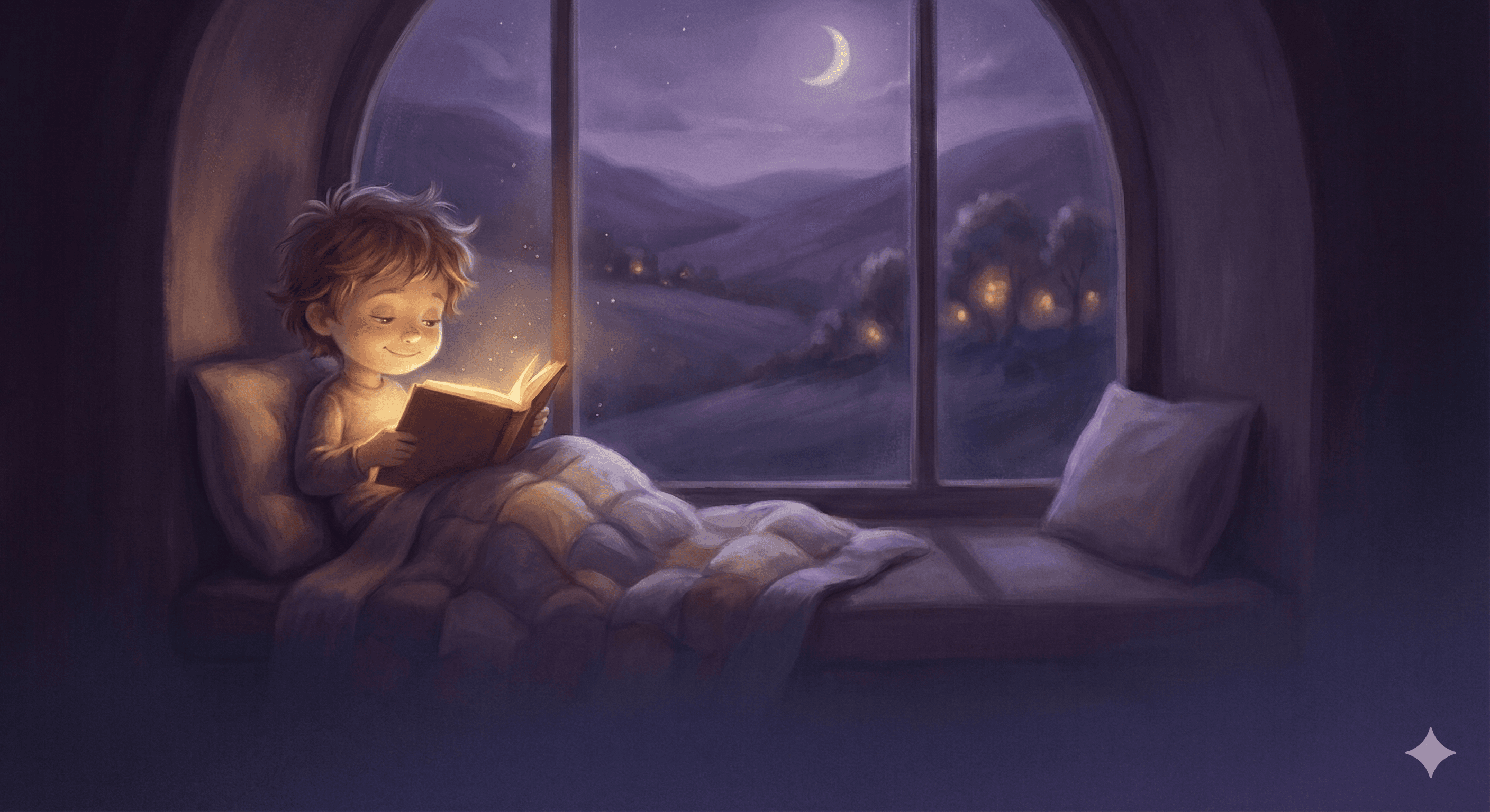 A parent and child reading a personalized storybook together